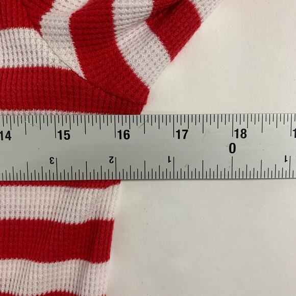 Old Navy M Christmas Striped Waffle One Piece Family Pajamas Red White Adult - Picture 6 of 9
